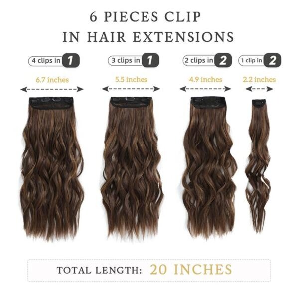 Highlight balayage dark brown Hairpieces, Natural & Blends Well Clip in Hair - Picture 5 of 14